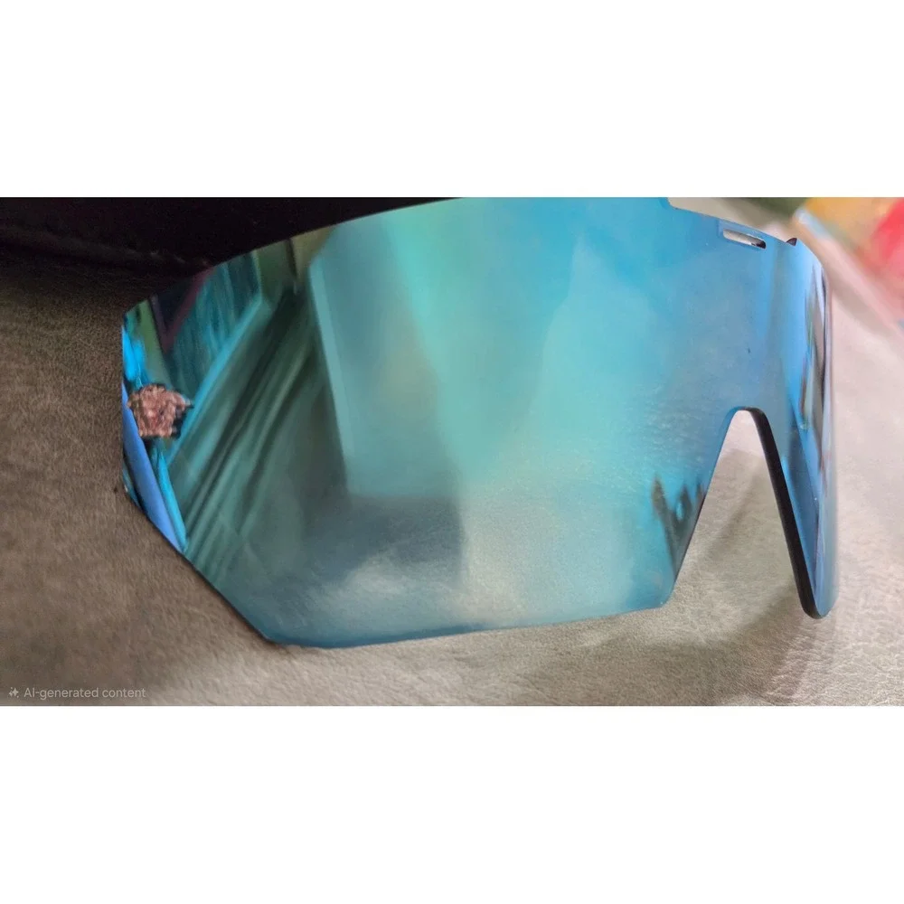 Versace Blue Mirrored Shield Replacement Lens with Medusa Head and Case